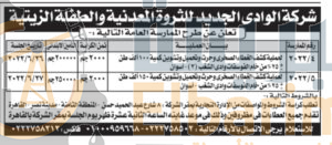 الوادي الجديد للثروة المعدنية تطرح ممارسة عامة لخام الفوسفات بأسوان