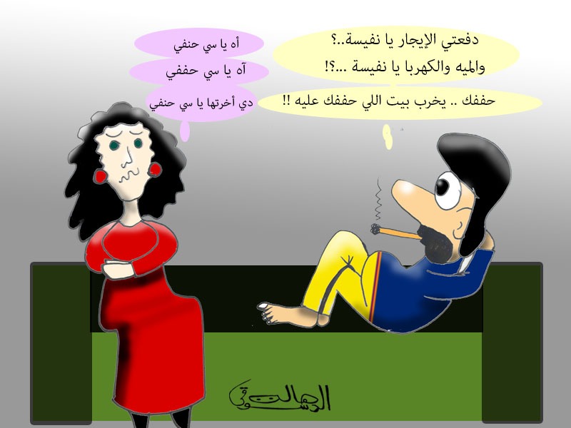 كاريكاتير هالة الدسوقي 
كاريكاتير نفيسة وحنفي