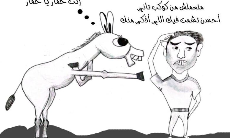 كاريكاتير - هالة الدسوقي كاريكاتير "إنت حمار يا حمار"