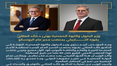 وزير البترول يهنئ خالد العناني