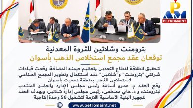 «بترومنت» و«شلاتين» تستكملان إنشاء مجمع استخلاص الذهب في دهميت بأسوان